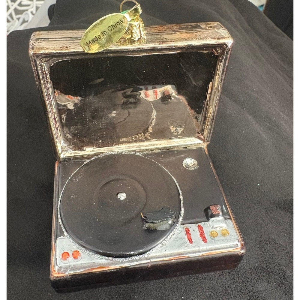 Vintage‎ Style Record Player Turntable Ornament Christmas Holiday Decor